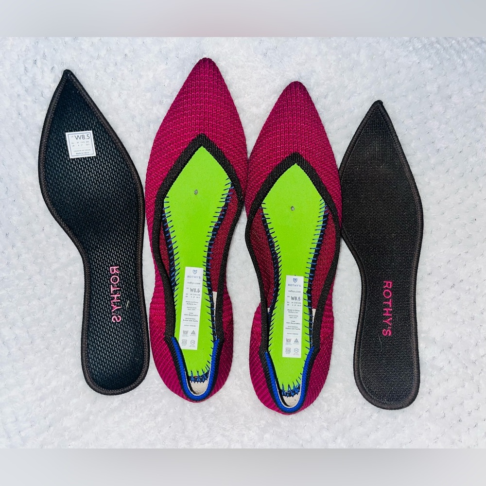 ROTHYS Magenta The Point Flats sz 8.5 - Picture 7 of 9